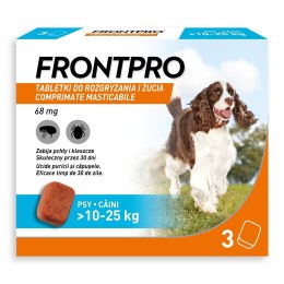 FRONTPRO Tabletki na pchły i kleszcze dla psa (>10-25 kg) - 3x 68mg