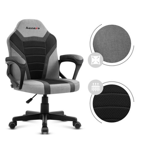 Fotel gamingowy dla dziecka Huzaro HZ-Ranger 1.0 Grey Mesh, szaro-czarny