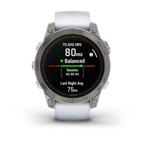 Zegarek sportowy Garmin Epix Pro Gen 2 Sapphire 47mm Titanium Whitestone