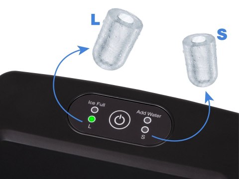 ELDOM KOSTKARKA DO LODU KS230 ICELIA 165W, CZARNA, 12 KG LODU/24H; JEDNORAZOWO 9 KOSTEK LODU CO 6 - 12 MIN