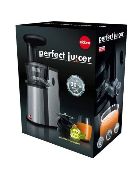 ELDOM WYCISKARKA WOLNOOBROTOWA PJ400 400W SREBRNO-CZARNA ,ŚLIMAK BPA FREE 80 [OBR./MIN]