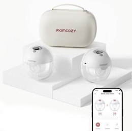 MOMCOZY M5 inteligentny noszony laktator z obsługą aplikacji, szary - podwójny zestaw