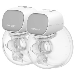 MOMCOZY S9 Pro - noszony laktator, szary, zestaw podwójny 180 ml