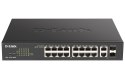 D-Link DGS-1100-18PV2 przełącznik sieciowy Zarządzany L2 Gigabit Ethernet (10/100/1000) Obsługa PoE 1U Czarny
