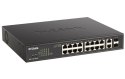 D-Link DGS-1100-18PV2 przełącznik sieciowy Zarządzany L2 Gigabit Ethernet (10/100/1000) Obsługa PoE 1U Czarny