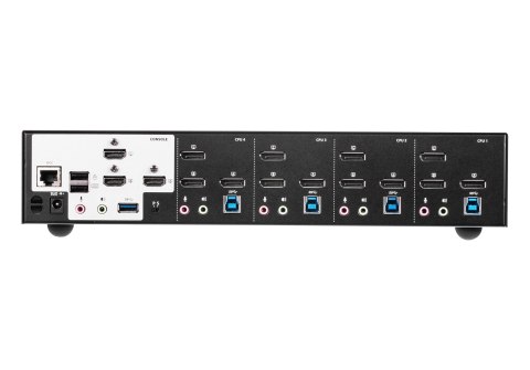 ATEN Przełącznik KVM Switch 4P USB3.0 4K DP Triple View KVMP S