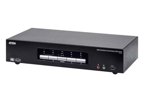 ATEN Przełącznik KVM Switch 4P USB3.0 4K DP Triple View KVMP S