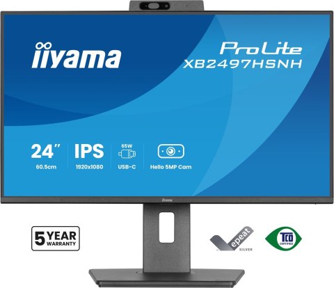 Iiyama ProLite XB2497HSNH-B1 24IN IPS LCD 4MS 1920X1080 350CD/M2 HDMI/DP/USB 2 monitor komputerowy 60,5 cm (23.8") 1920 x 1080 p