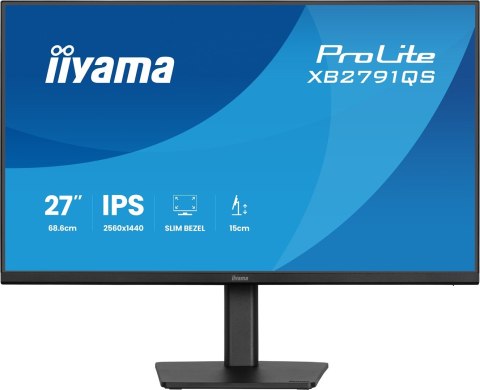 Iiyama ProLite XB2791QS-B1 monitor komputerowy 68,6 cm (27") 2560 x 1440 px Quad HD LED Czarny