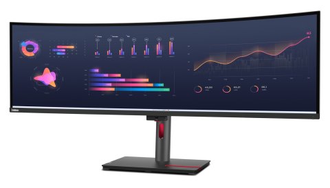 Lenovo ThinkVision P49w-30 monitor komputerowy 124,5 cm (49") 5120 x 1440 px Dual WQHD LED Czarny