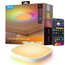 Govee Kwadratowa inteligentna lampa sufitowa 12 cali RGBWW + RGBIC H80A4