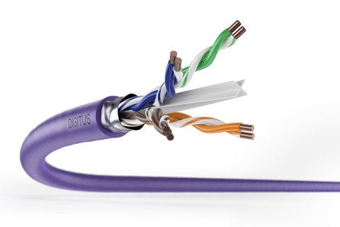 Digitus Kabel instalacyjny kat.6, F/UTP, B2ca, AWG 23/1, LSOH, 500m, fioletowy, szpula