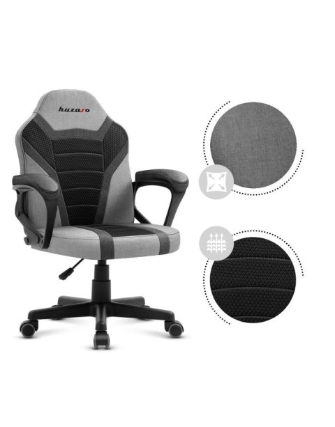 Fotel gamingowy dla dziecka Huzaro HZ-Ranger 1.0 Grey Mesh, szaro-czarny