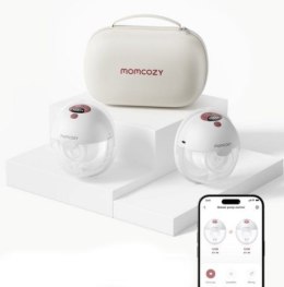 MOMCOZY M5 inteligentny noszony laktator z obsługą aplikacji, czerwony - podwójny zestaw