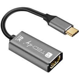 Techly IADAP-USBC-HDMI8 zewnętrzna karta graficzna usb 7680 x 4320 px Czarny, Srebrny