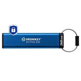 Flashdrive Kingston 32GB IKKP200/32GB IronKey Keypad 200 USB Typu-A 3.2 Gen 1 (3.1 Gen 1) Niebieski
