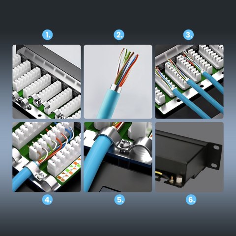 Patch panel Extralink EX.9830 (1U; kat. 5e; 24xRJ-45)