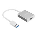 Adapter przejściówka USB-A - HDMI - srebrna