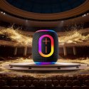 Głośnik bezprzewodowy podświetlany RGB Bluetooth 80W - czarny