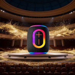 Głośnik bezprzewodowy podświetlany RGB Bluetooth 80W - czarny