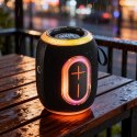 Głośnik bezprzewodowy podświetlany RGB Bluetooth 80W - czarny