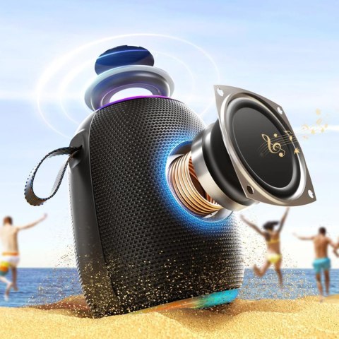 Głośnik bezprzewodowy podświetlany RGB Bluetooth 80W - czarny