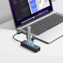 HUB rozdzielacz 4-portowy USB-A - USB-A RJ45 2.5G Ethernet 0.5 m - czarny