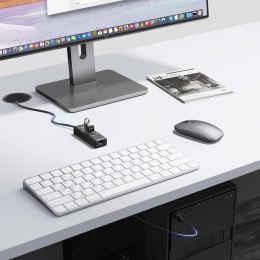HUB rozdzielacz 4-portowy USB-A - USB-A RJ45 2.5G Ethernet 1.8 m - czarny