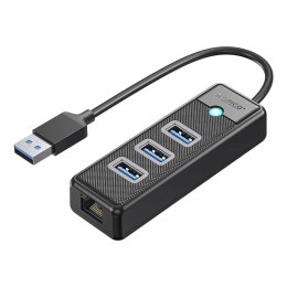 HUB rozdzielacz 4-portowy USB-A - USB-A RJ45 2.5G Ethernet 1 m - czarny