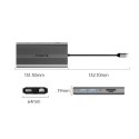 HUB stacja 12w1 USB-C - USB-A USB-C HDMI DisplayPort RJ45 SD PD 100W 4K 1000Mbps - szara