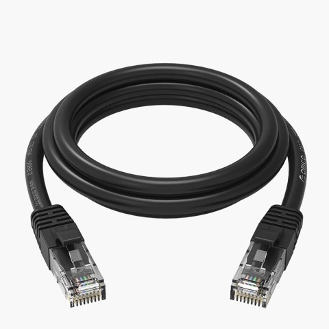 Kabel sieciowy Ethernet CAT6 1000Mbps RJ45 internetowy LAN okrągły 40 m - czarny