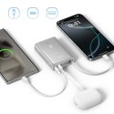 Powerbank 10000mAh 45W z wyświetlaczem i wbudowanym kablem USB-C - tytanowy