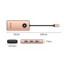 Stacja dokująca 6w1 USB-C - USB-A USB-C HDMI PD 100 W 4K 30Hz - różowo złota