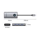 Stacja dokująca 6w1 USB-C - USB-A USB-C HDMI RJ45 PD 100 W 4K 30Hz 2.5G - szara
