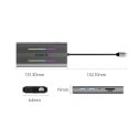 Stacja dokująca HUB 12w1 USB-C - USB-A USB-C HDMI VGA RJ45 SD PD 100W 4K 1000Mbps RGB - szara