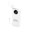 Powerbank K13 10000mAh 22.5W z wbudowanym kablem - biały