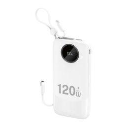 Powerbank K13 10000mAh 22.5W z wbudowanym kablem - biały