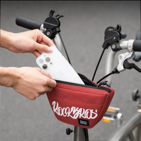 Torba rowerowa na kierownicę trapezoidalna 0.7 l - czerwona