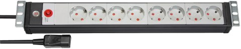 Listwa zasilająca Brennenstuhl Premium-Line 19 cali Steckdosenleiste 8-fach, Juodas/Lichtgrau, 3m