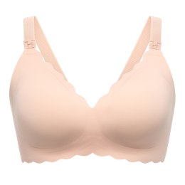 MOMCOZY YN46 bezszwowy biustonosz do karmienia Floral Support cielisty S