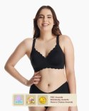 MOMCOZY YN46 bezszwowy biustonosz do karmienia Floral Support czarny 2XL