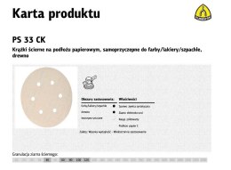 KLINGSPOR KRĄŻEK 150 PS33CK gr. 60 OTW.GLS3/100 szt. SZPACHLA