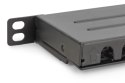 Panel krosowy high density 19'' 24x RJ45, LSA poziom, kat.6, ekranowany, 0.5U, czarny, prowadnica kabli