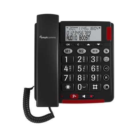 Amplicomms Bigtel 48 Plus Telefon analogowy Nazwa i identyfikacja dzwoniącego Ciemny Szary