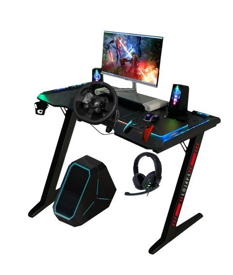 Biurko gamingowe Raptor GT100 120x60cm RGB czarne