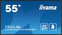 Iiyama LH5565UHSB-B1 signage display Kiosk 138,7 cm (54.6") LED Wi-Fi 800 cd/m2 4K Ultra HD Czarny Procesor wbudowany Android 11