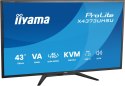 Iiyama ProLite X4373UHSU-B2 monitor komputerowy 108 cm (42.5") 3840 x 2160 px 4K Ultra HD LED Czarny