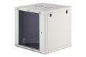 Digitus Szafa sieciowa wisząca DYNAmic 19" 12U rack 600x600, drzwi szyba, szary, niedzielona, złożona, 60kg
