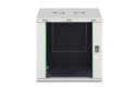 Digitus Szafa sieciowa wisząca DYNAmic 19" 12U rack 600x600, drzwi szyba, szary, niedzielona, złożona, 60kg