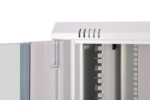 Digitus Szafa sieciowa wisząca DYNAmic 19" 12U rack 600x600, drzwi szyba, szary, niedzielona, złożona, 60kg